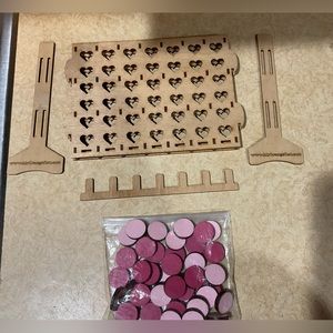 Orange Cat: Wooden handmade/crafted all hearts connect 4 game.